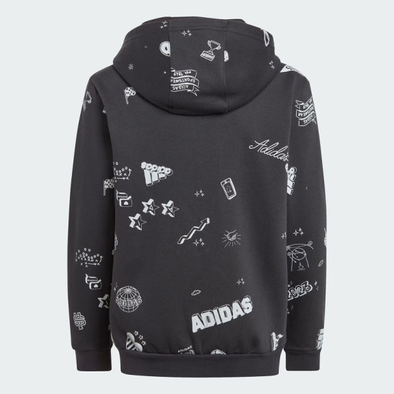 BRAND LOVE ALLOVER PRINT FULL-ZIP HOODIE