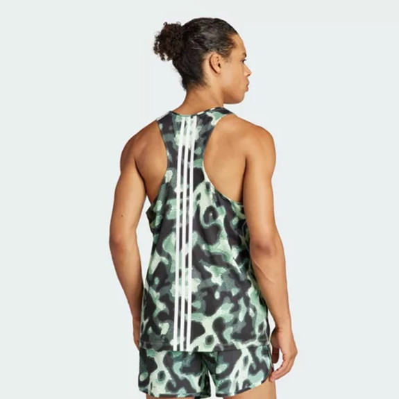 OWN THE RUN 3-STRIPES ALLOVER PRINT SINGLET