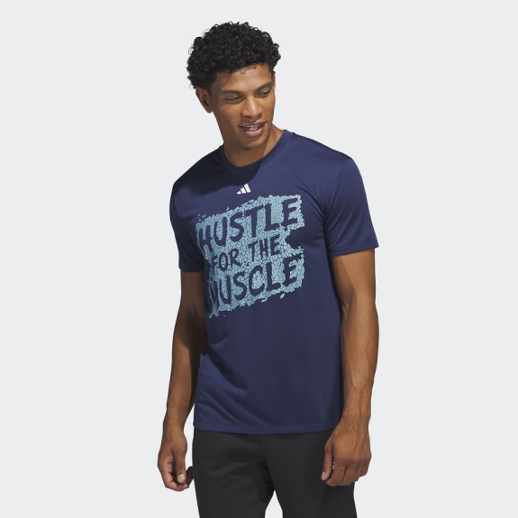 HUSTLE FOR THE MUSCLE AEROREADY SHORT SLEEVE GRAPHIC TRAINING TEE