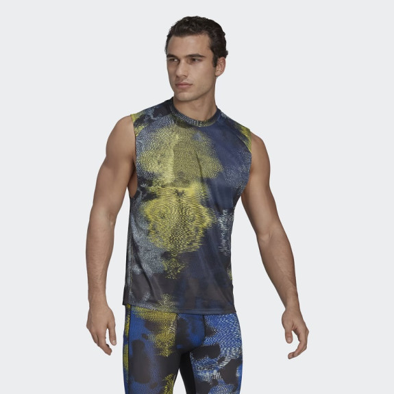 TECHFIT ALLOVER PRINT TRAINING SLEEVELESS TEE