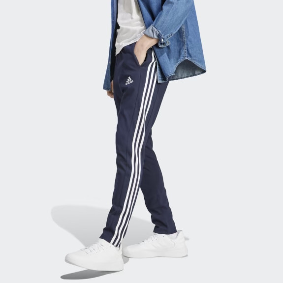 ESSENTIALS SINGLE JERSEY TAPERED OPEN HEM 3-STRIPES PANTS