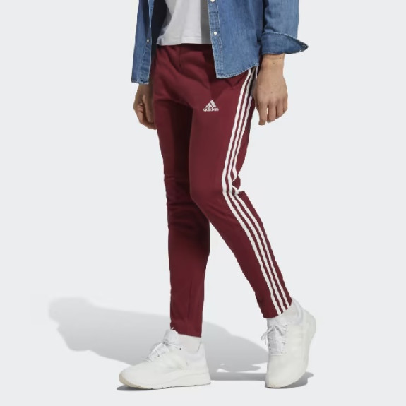 ESSENTIALS SINGLE JERSEY TAPERED OPEN HEM 3-STRIPES PANTS