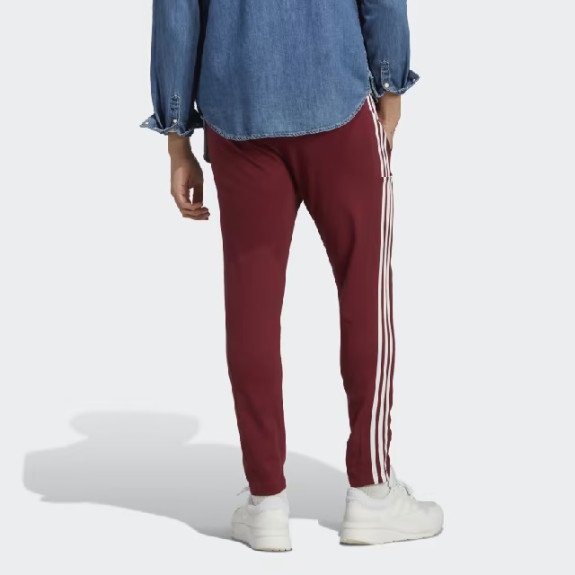 ESSENTIALS SINGLE JERSEY TAPERED OPEN HEM 3-STRIPES PANTS