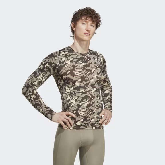 TECHFIT ALLOVER PRINT TRAINING LONG SLEEVE TEE