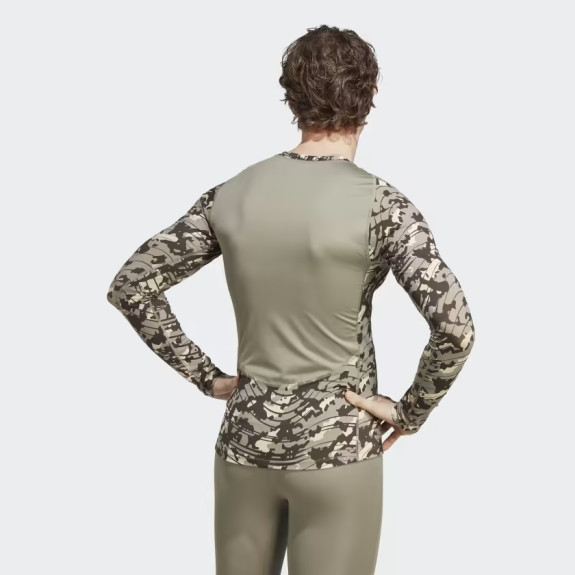 TECHFIT ALLOVER PRINT TRAINING LONG SLEEVE TEE