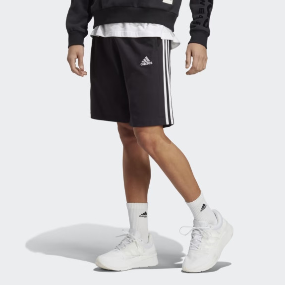 ESSENTIALS SINGLE JERSEY 3-STRIPES SHORTS