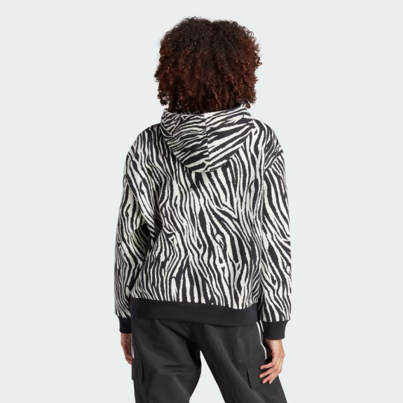 ALLOVER ZEBRA ANIMAL PRINT ESSENTIALS HOODIE