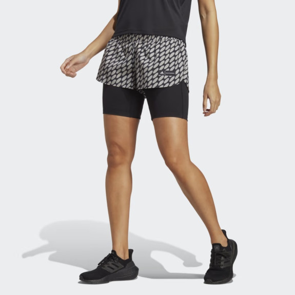 X MARIMEKKO RUN ICONS 3 BAR LOGO 2-IN-1 RUNNING SHORTS