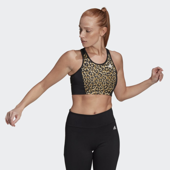 AEROREADY DESIGNED 2 MOVE LEOPARD PRINT BRA TOP