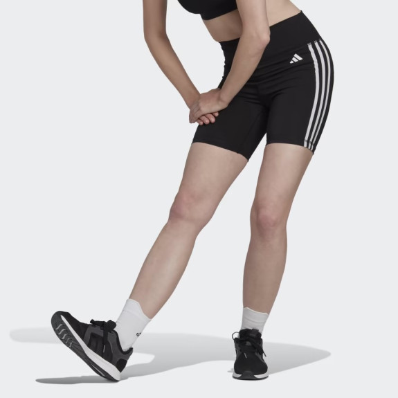 TRAINING ESSENTIALS 3-STRIPES HIGH-WAISTED SHORT LEGGINGS