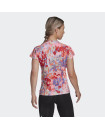 AEROREADY TRAIN ESSENTIALS MINIMAL BRANDING V-NECK FLORAL PRINT TEE