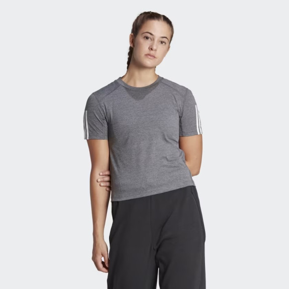 TRAIN ESSENTIALS TRAIN COTTON 3-STRIPES CROP T-SHIRT