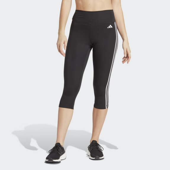 TRAIN ESSENTIALS 3-STRIPES HIGH-WAISTED 3/4 LEGGINGS