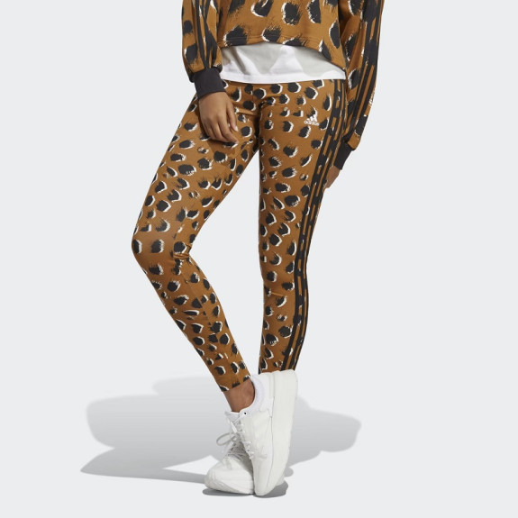 ESSENTIALS 3-STRIPES ANIMAL PRINT LEGGINGS