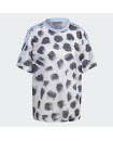 ESSENTIALS 3-STRIPES ANIMAL-PRINT MESH BOYFRIEND TEE